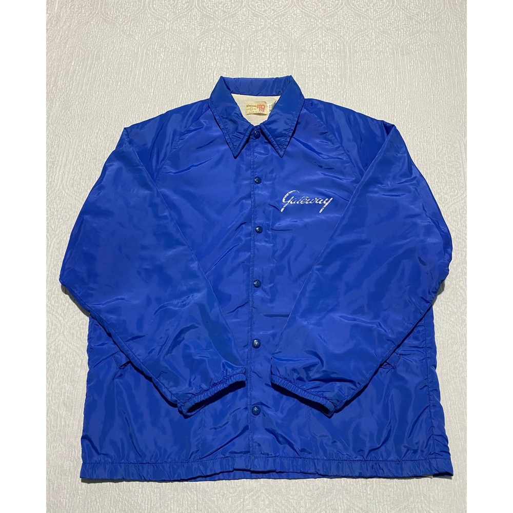 Vintage USA King Louie‎ Pro Jacket Windbreaker L Blue Gateway Erectors Chicago